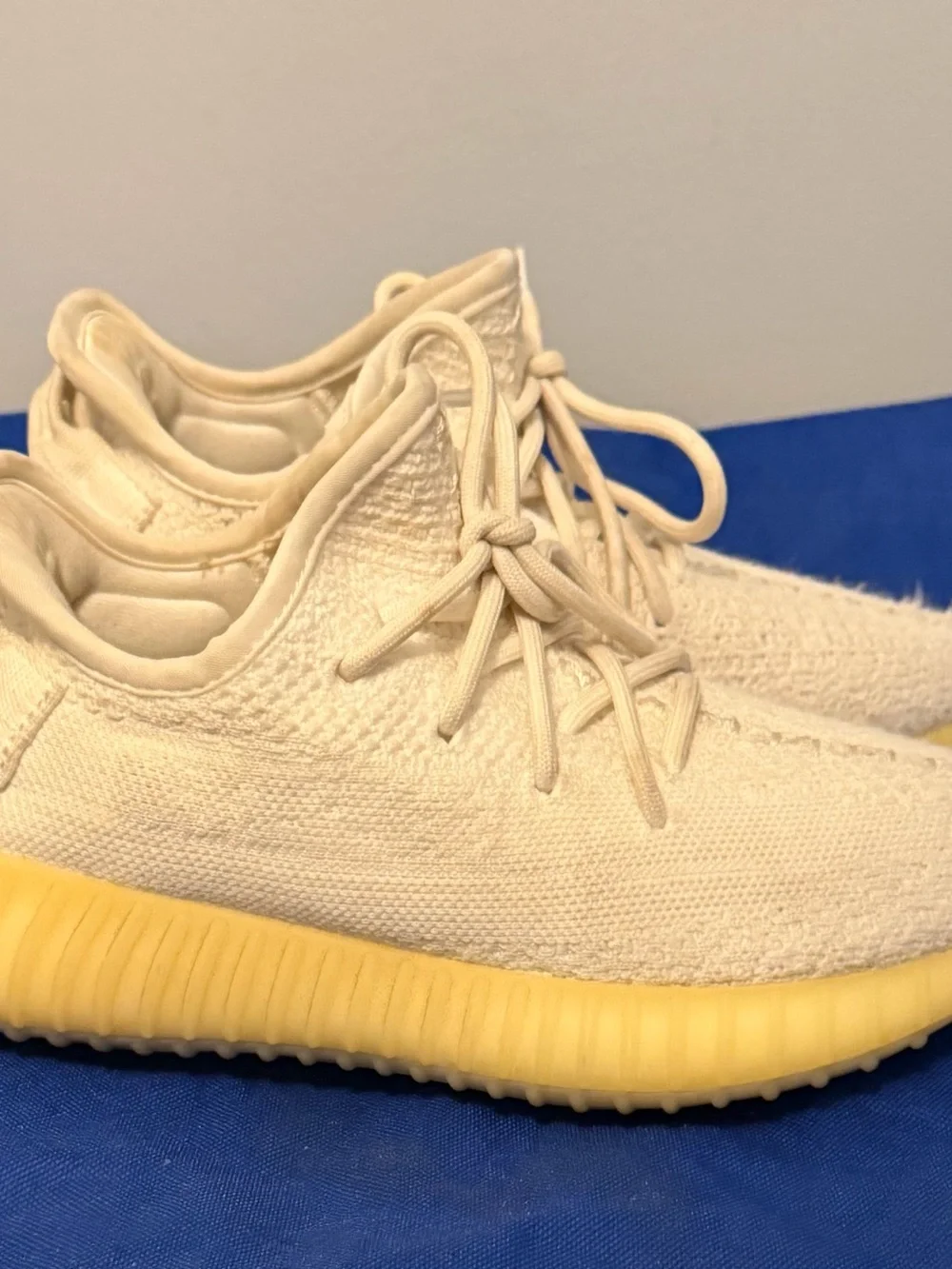 YEEZY Cream Knit Sneakers with gum Sole